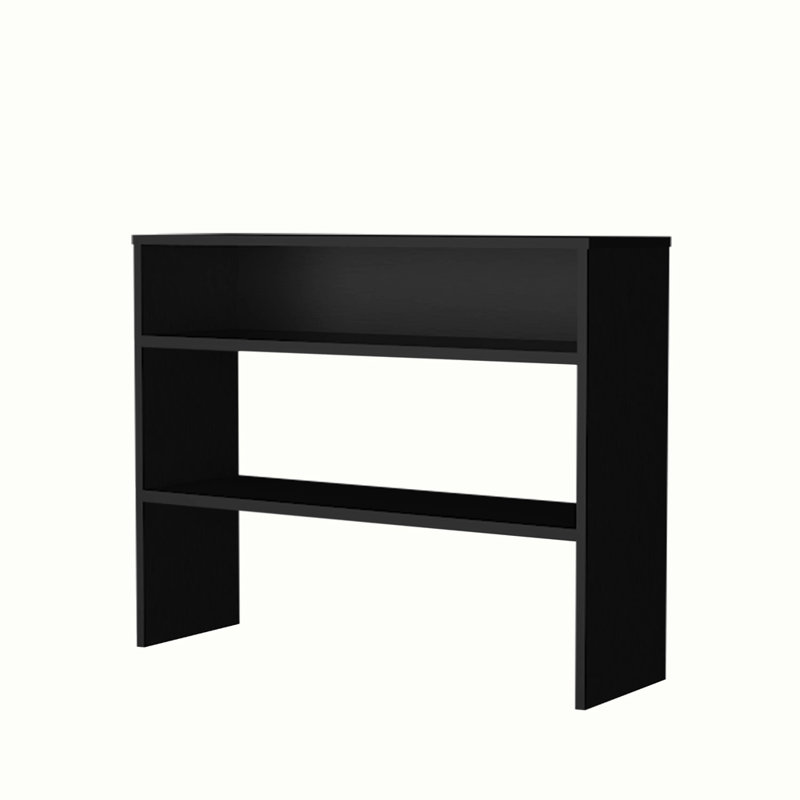 Console avec rangement ouvert, Noir, noir, noir, noir