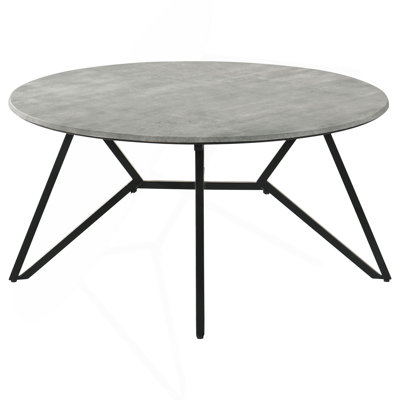Travis Cement And Gunmetal Round Top Coffee Table