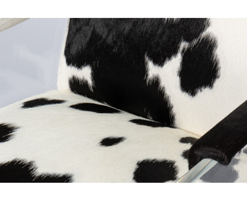 Holloway Leather Armchair, Black/White Genuine Leather