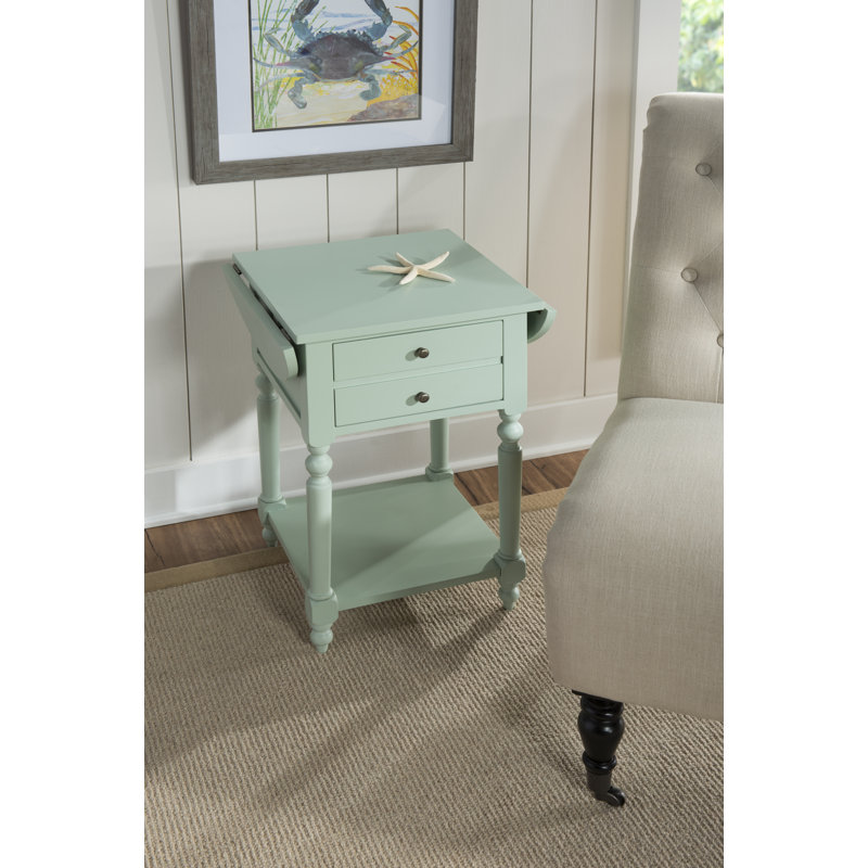 Table de bout avec rangement Tolland, Turquoise