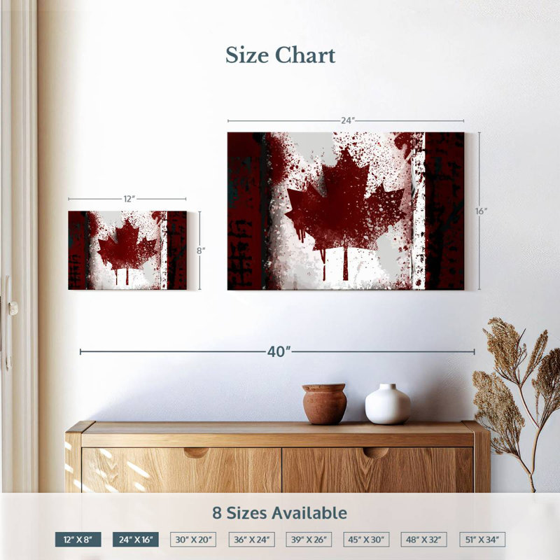 Drapeau du Canada rustique, H 16 po x l 24 po