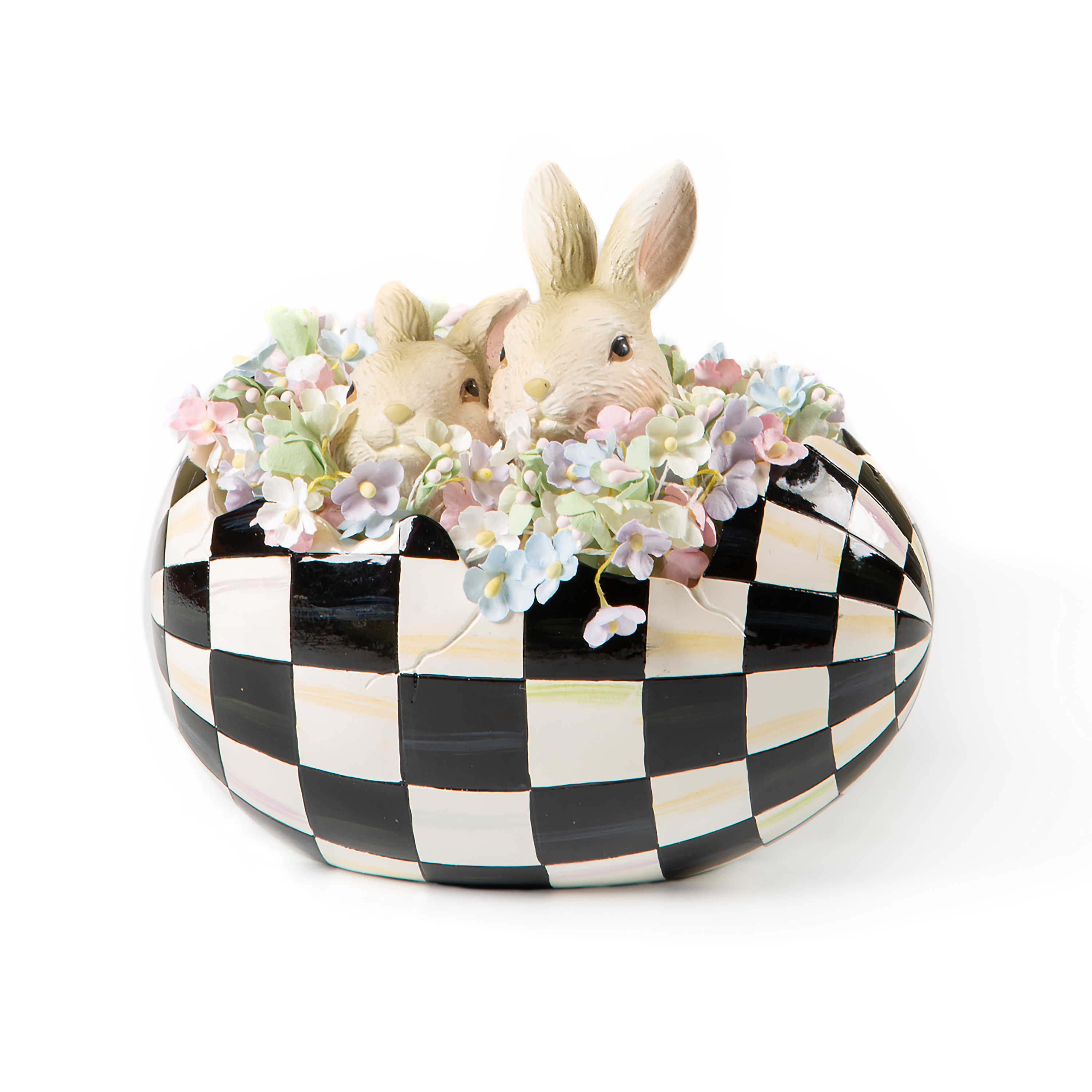 MacKenzie-Childs Courtly Check Peekaboo Egg Figurine | Wayfair