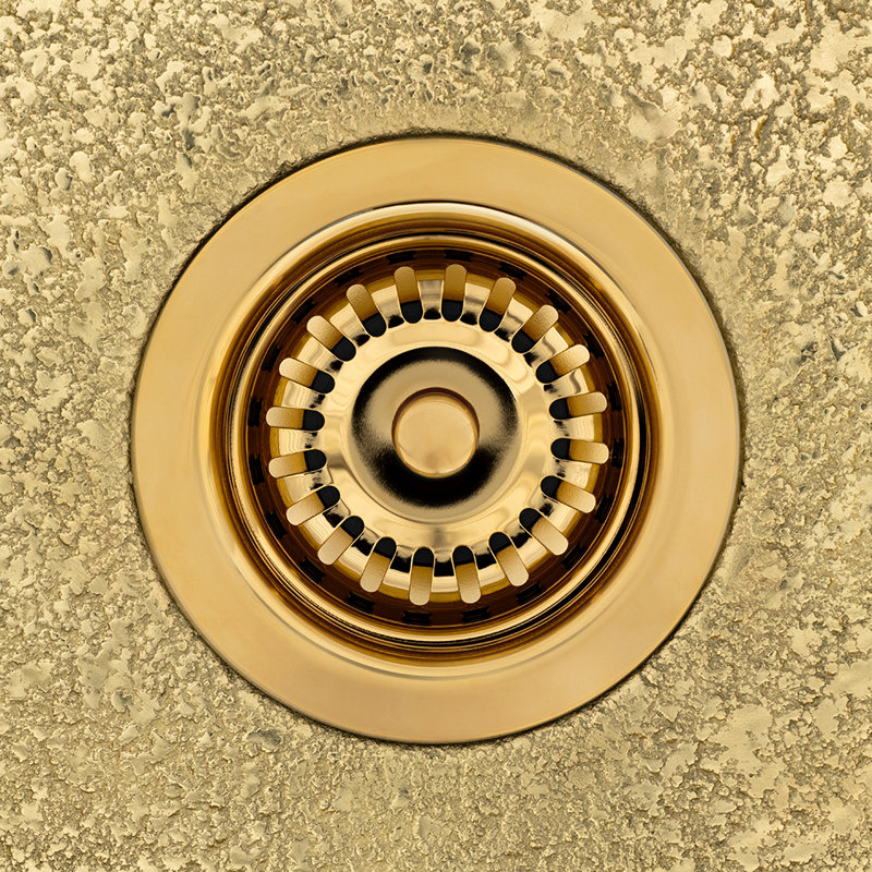 3.5" Kitchen, Prep, Bar Basket Strainer Drain - Polished Brass