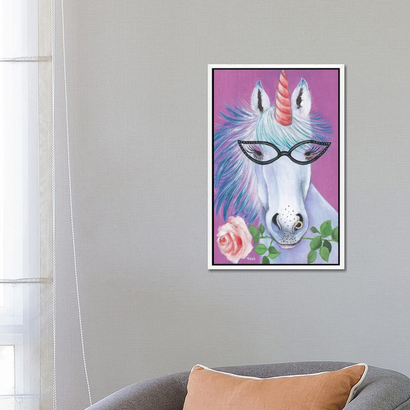 Unicorn III by Tava Studios - Gallery-Wrapped Canvas Giclée on Canvas, White Framed, 66.04 cm H x 45.72 cm W x 1.91 cm D
