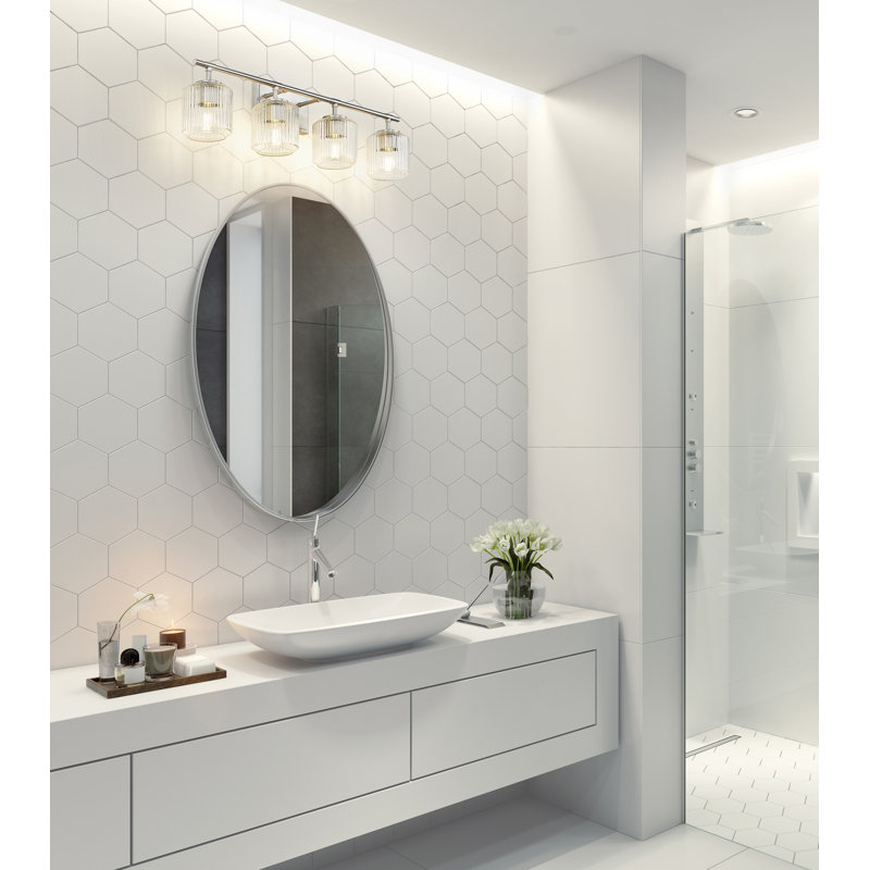 Braggs 4 Light Vanity, Brushed Nickel