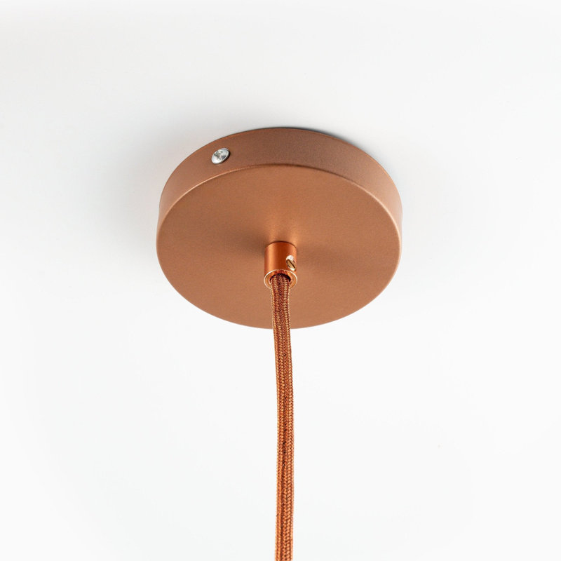 ALFIQ Handmade Hammered Copper Pendant Light for Kitchen, Dining Room and Interior Spaces, Emerald