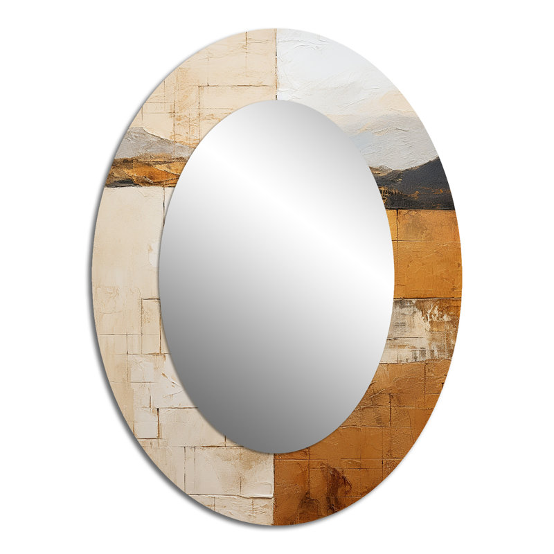 Miroir mural beige et or Minimal Expression - Beige, 40 po x 30 po