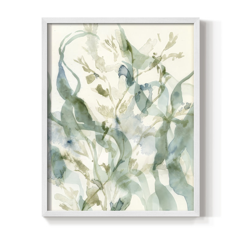 Underwater Botany II, reproduction encadrée - bois massif, H 15 po x l 12 po, Blanc