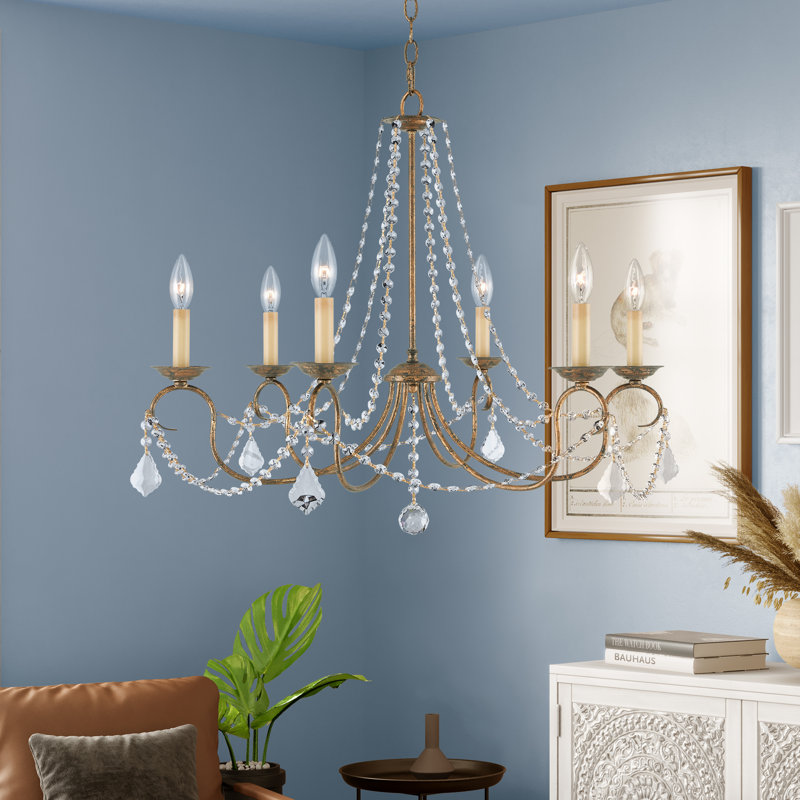 Fabio 6 - Light Dimmable Classic / Traditional Chandelier, Venetian Golden Bronze