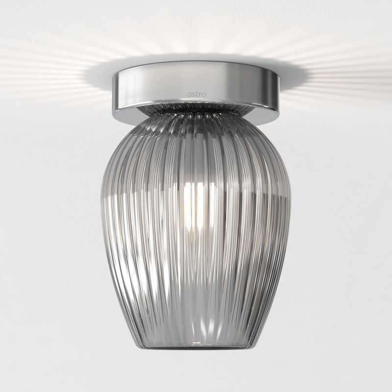 Tacoma 1 - Light Flush Mount, Ribbed, Polished Chrome, Smoke