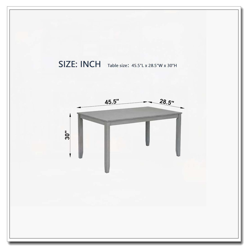 Wooden Dining Rectangular Table, Kitchen Table for Small Space, 4 Person Dining Table, Gray
ONLY THE TABLE