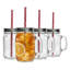 Rink Drink - 450ml Mason Drinking Jar Glasses with Straws - Set of 4