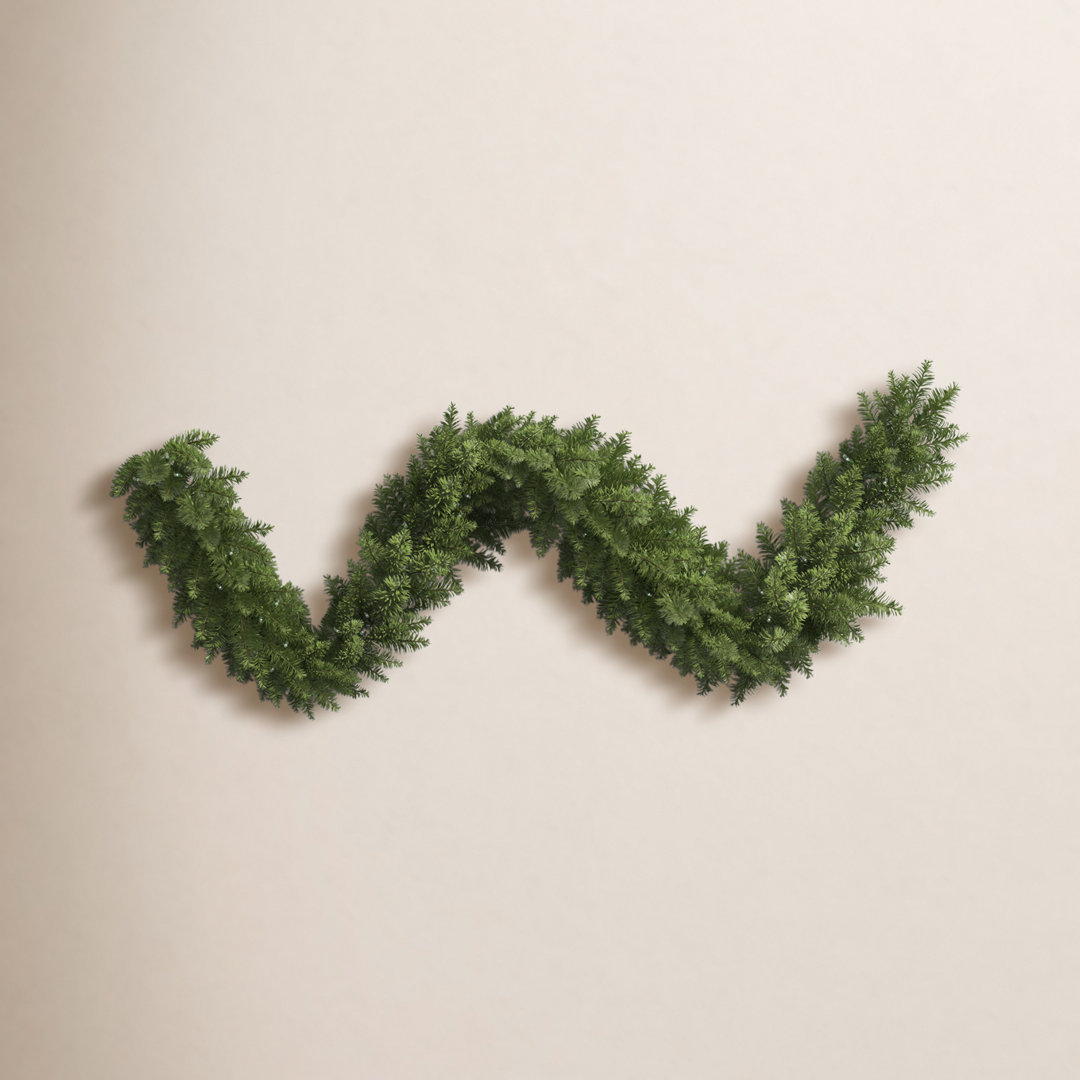 9' x 14" Pre-Lit Green Grand Teton Artificial Christmas Garland The Holiday Aisle® 