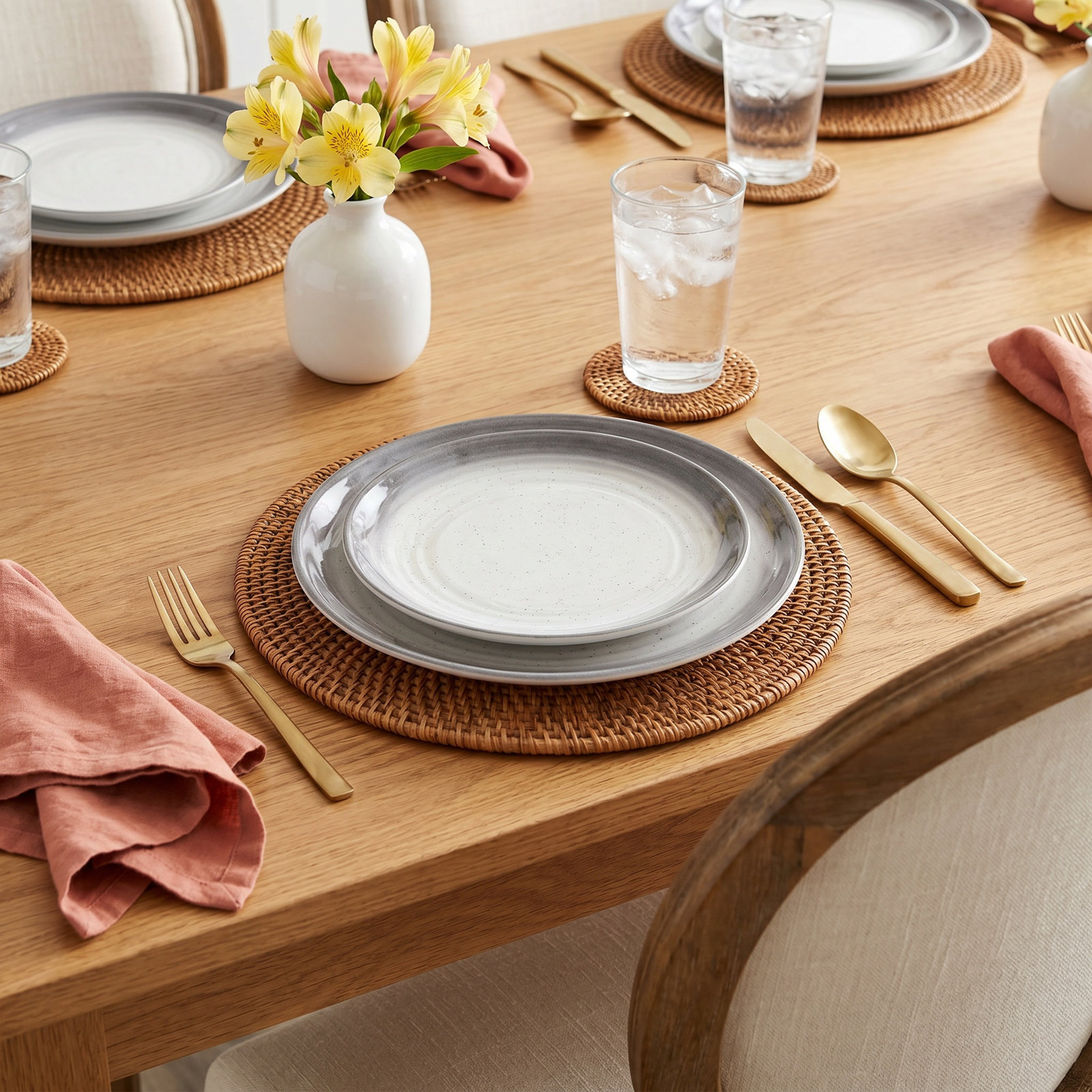 Careen 8" Salad Plate, Gray