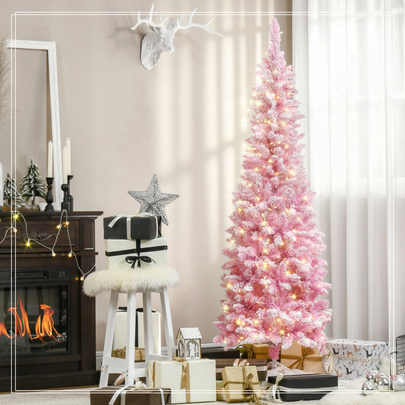 Arbre de Noël artificiel enneigé 6 pi, H 5,9 pi, Illuminée
