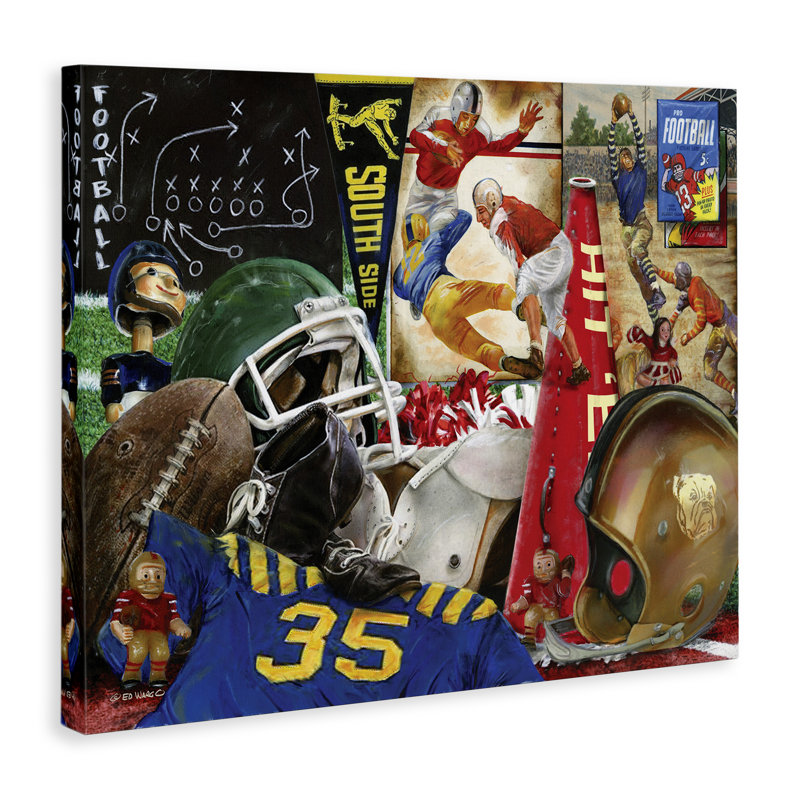 «Football Sports Collage» par Ed Wargo, H 16 po x l 20 po