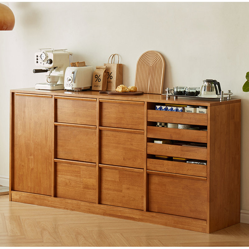 Light Luxury Style Large Capacity Rubberwood Sideboard