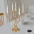 15.35"H Iron Tabletop Candelabra With Crystals Decor-2145026741