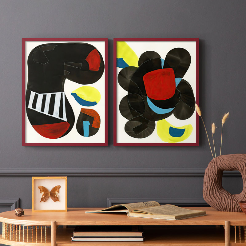 Barcelona I-Premium Framed Print -Ready to Hang - No Nails Required - No Nails Required, Red, 15" H x 24" W