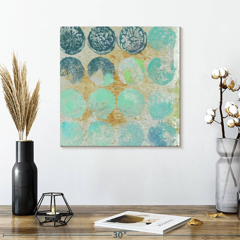 Aqua Circles II, 16" H x 16" W
