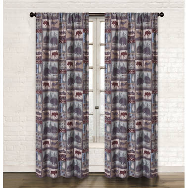 Rustic Bear Deer Extra Long Shower Curtains 84 Inches, Forest