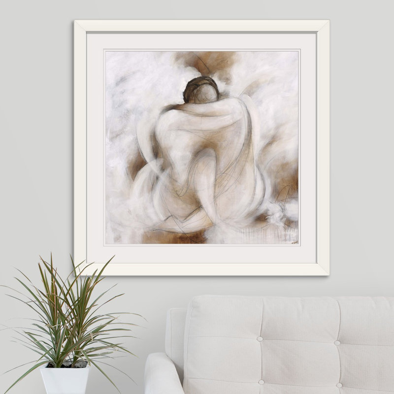 Mallon " Love Embracing " by Rikki Drotar, Framed Print, 32" H x 32" W, White