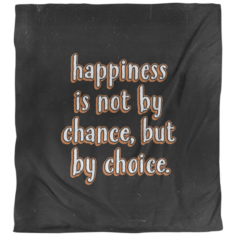 Housse de couette réversible simple Quotes Happiness Inspirational, Housse de couette pour très grand lit, Orange