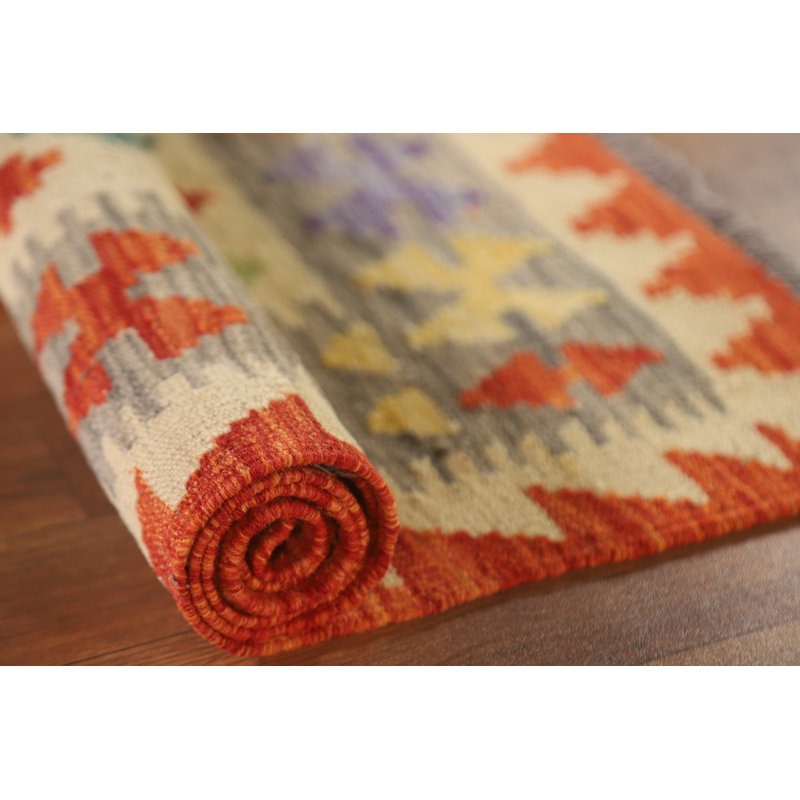 Multolor Kilim Reversible Wool Rug 3x4