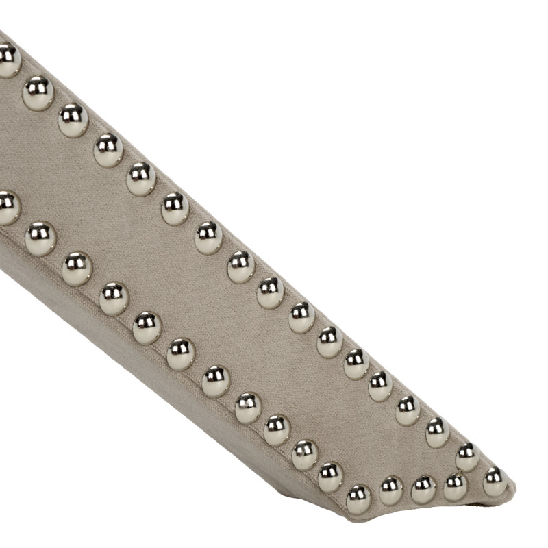 Repose-pieds standard carré de 21,5 po Dangela, Velours taupe champignon