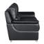  Fauteuil club en cuir noir avec cadre argenté et style contemporain-959686582
