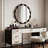Marka 32.5" Vintage Oval Solid Wood Framed Wavy Organic Design Wall Mounted Vanity Mirror-2043037668