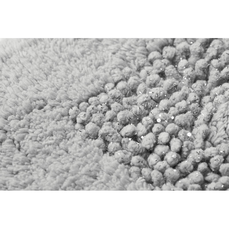 Cotton Non-Slip Bath Rug, Silver