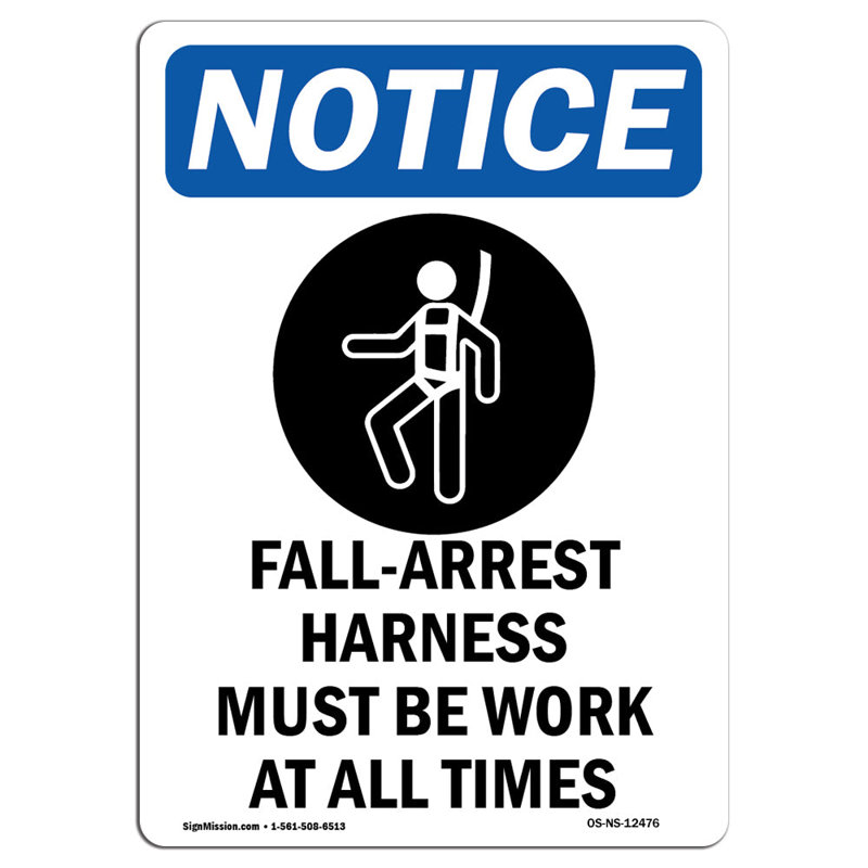 Fall-Arrest Harness Sign with Symbol