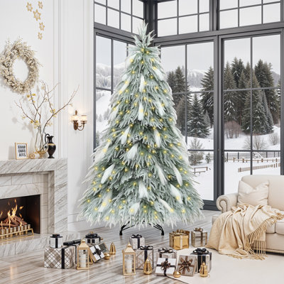 Arbre de Noël illuminé enneigé 6 pi