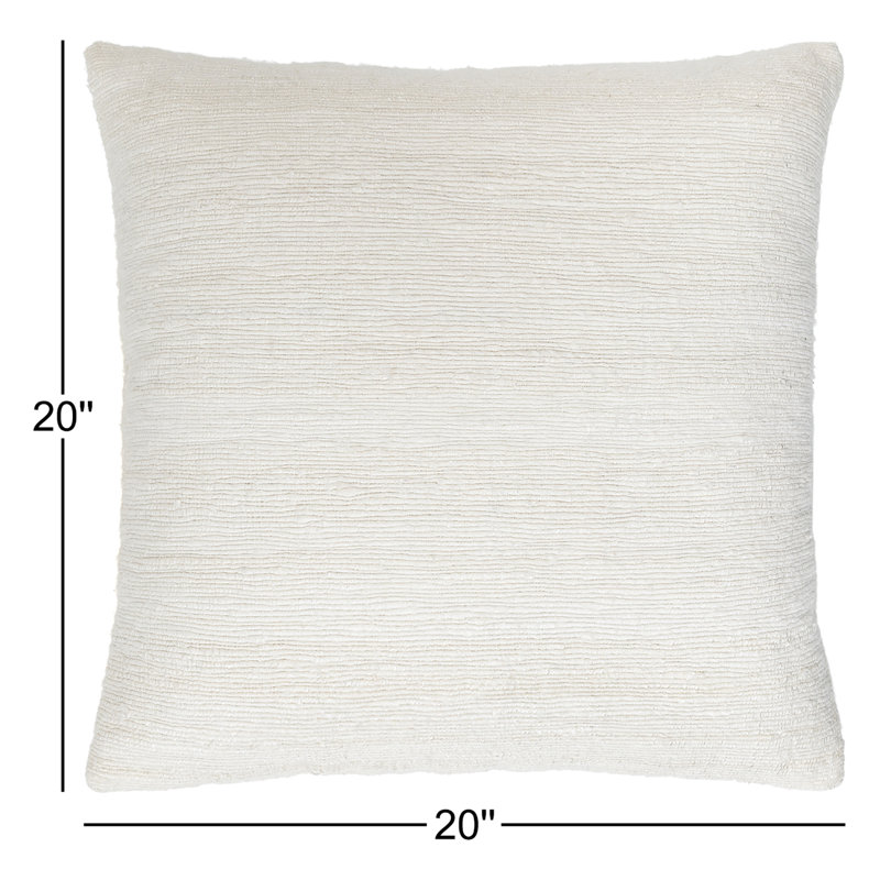 Jeté carré en mélange de lin Ugo, Housse de coussin seulement - sans coussin, 20 po x 20 po