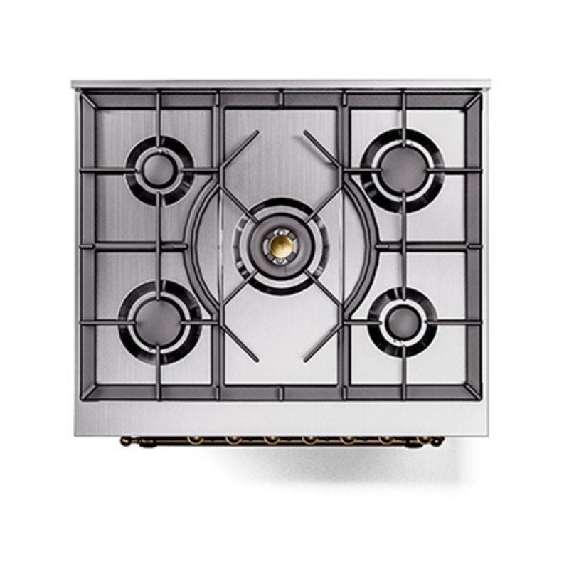ILVE Nostalgie II Noblesse 30 in Dual Fuel Range, Emerald Green/Bronze, Natural Gas