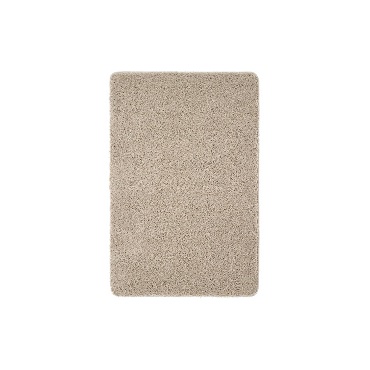 Solid Colour Shaggy Area Rug Stone