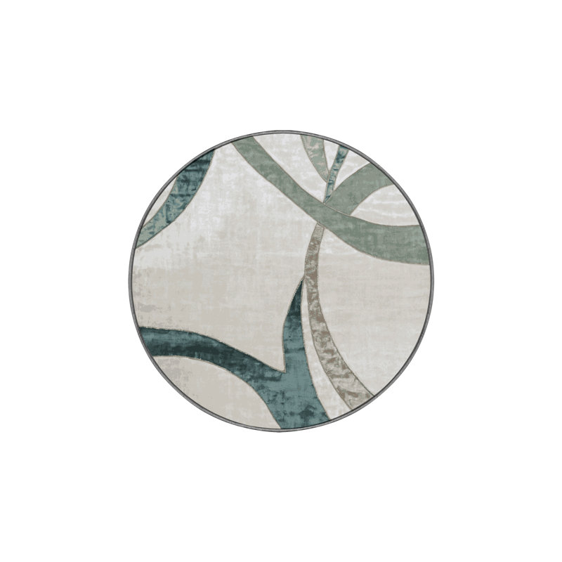 Tapis gris lavable à la machine, Rond 4 pi