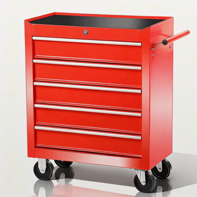 5-Drawer Rolling Tool Chest With Lock, Tool Cart Storage Cabinet Organizer With Wheels and Handle