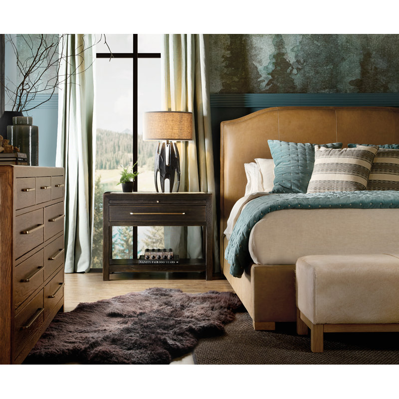 Driftwood Upholstered Bed, Brown, California King