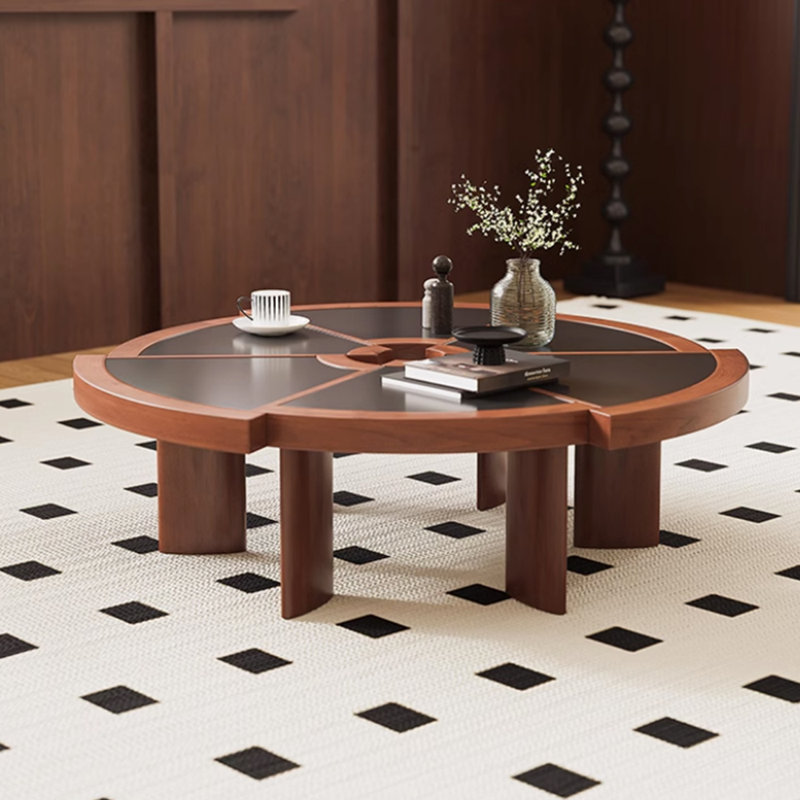 Creative design sense solid wood coffee table, 12.99" H x 39.37" L x 39.37" W