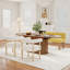 Ensemble de salle à manger moderne extensible avec chaises blanches et bancs 2/4, sièges 4-6 pour la cuisine ou la salle à manger-723680525-723680526-723680528