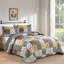 Ensemble de courtepointe à carreaux en microfibre 3 pièces Paisley Boho-123007512-123007521