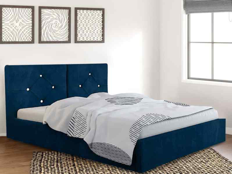 Upholstered Bed, Single (3'), Blue