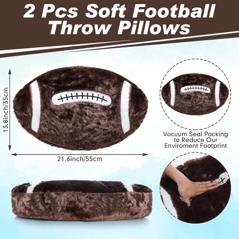 2-pack Football Plush Throw Pillows