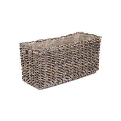 Rattan Under Bench Basket with Lining