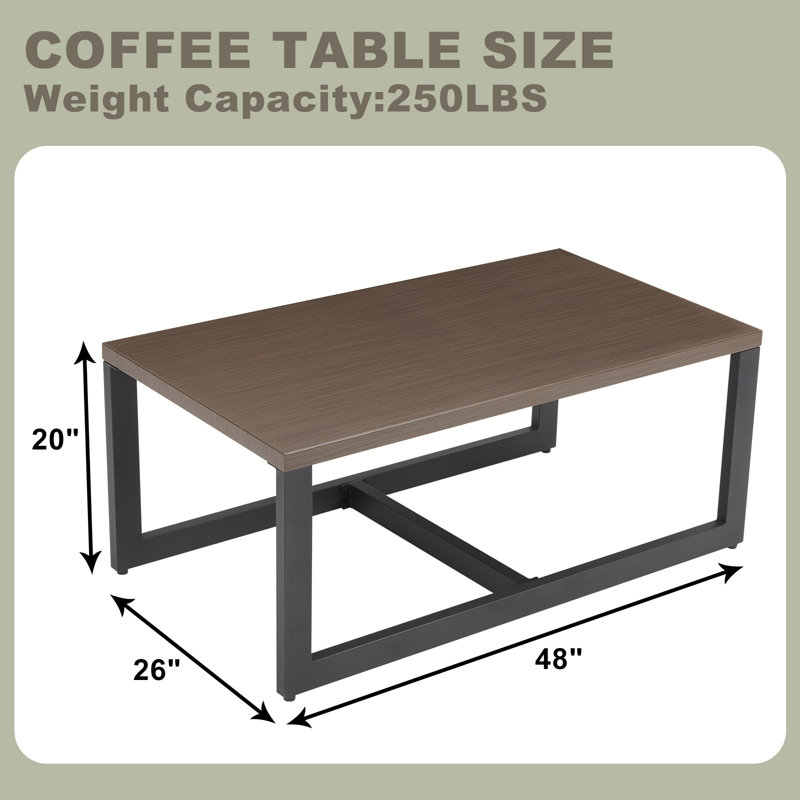 Table basse d'extérieur en métal N 47 po x P 26 po Naresa, Brun