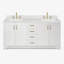 Meuble-lavabo double en bois massif Freitas 73 po avec comptoir blanc pur 1,5 po, lavabo central rectangulaire-2097371970-2086050438-2040159530