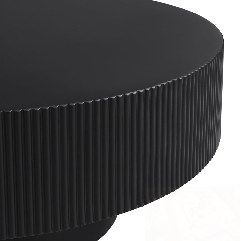 Table basse ronde avec base robuste, Noir