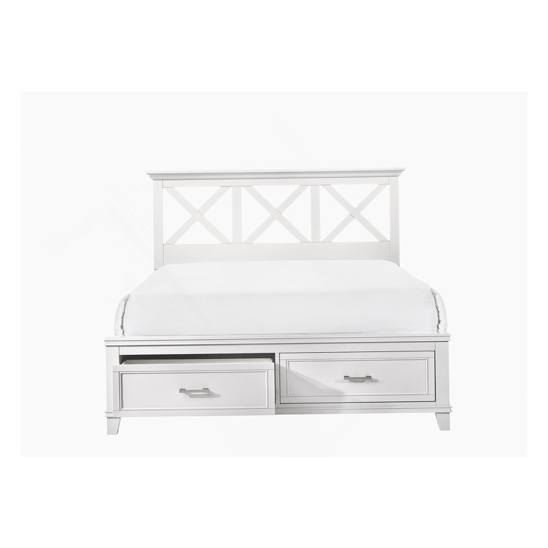 King X Storage Bed, White, King